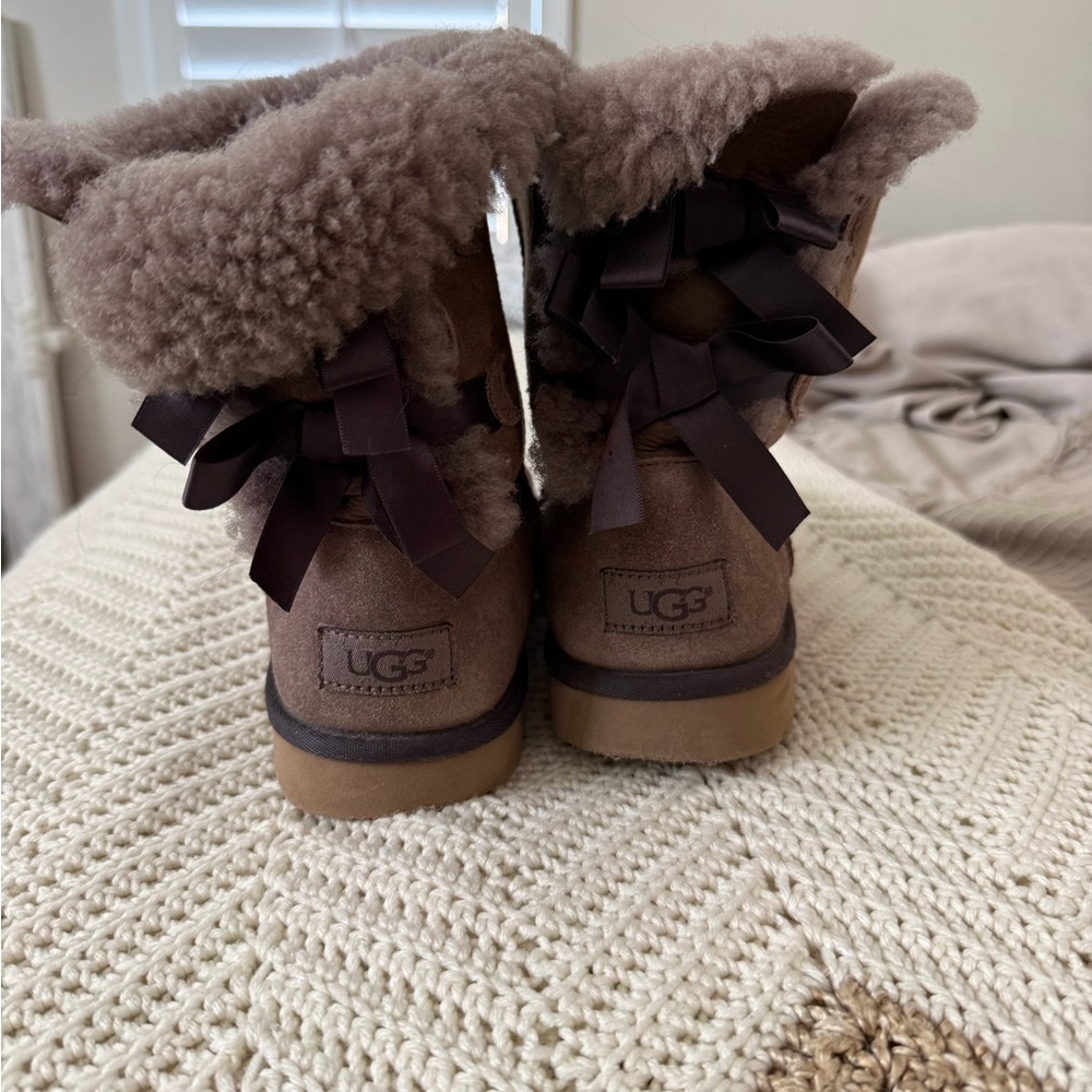 UGG Purple Boots with Ribbons